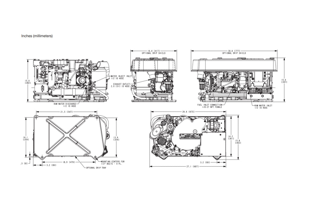 Westerbeke 3.5 MCGB Dimensions
