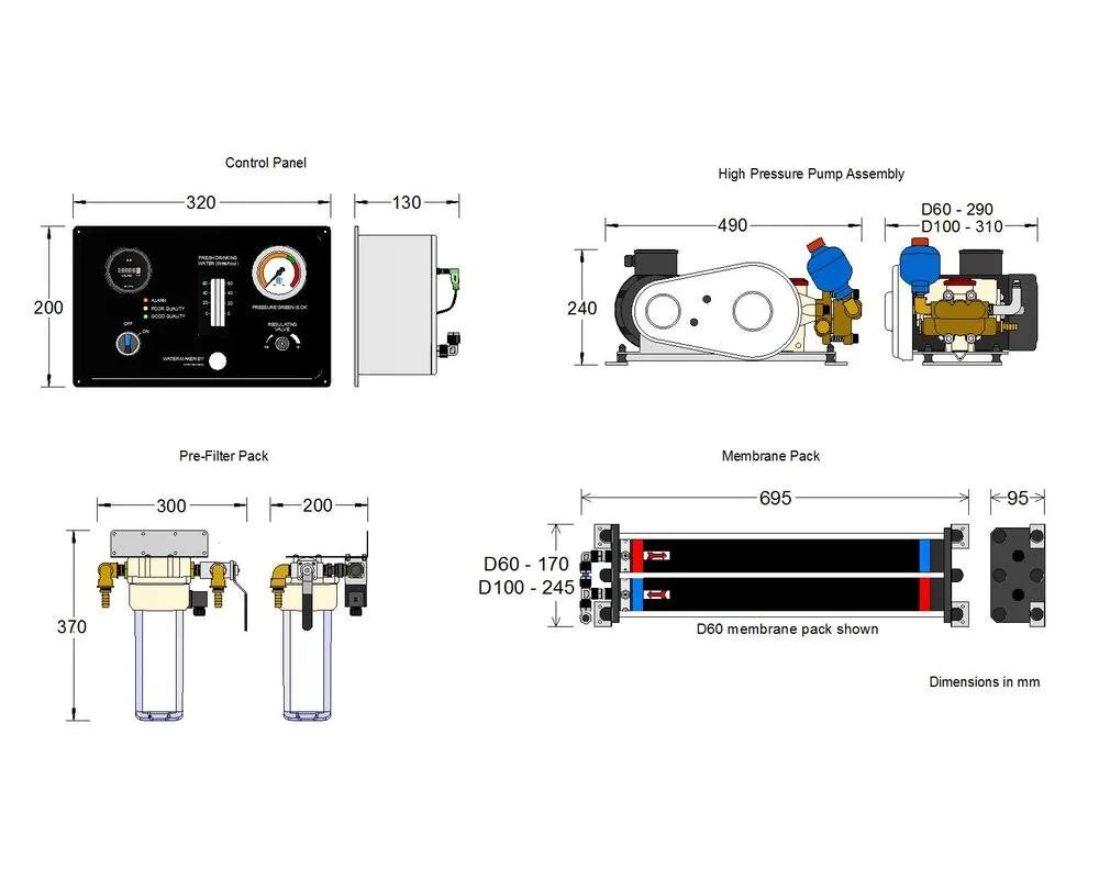 Dessalator D60 Cruise dimensions