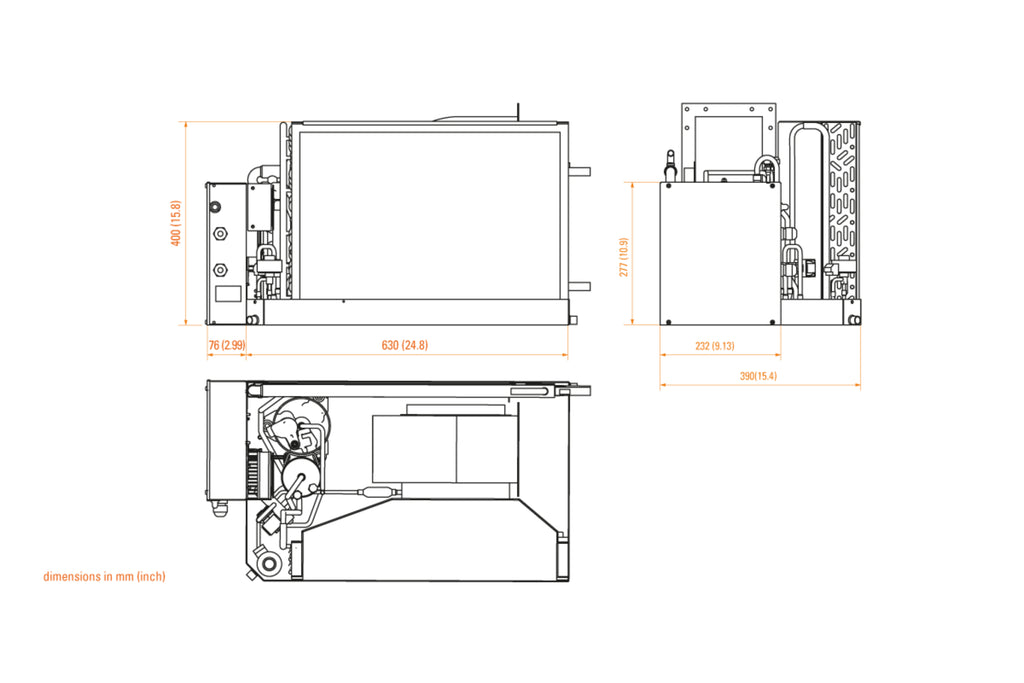 Frigomar SCU24VFD AC Dimensions