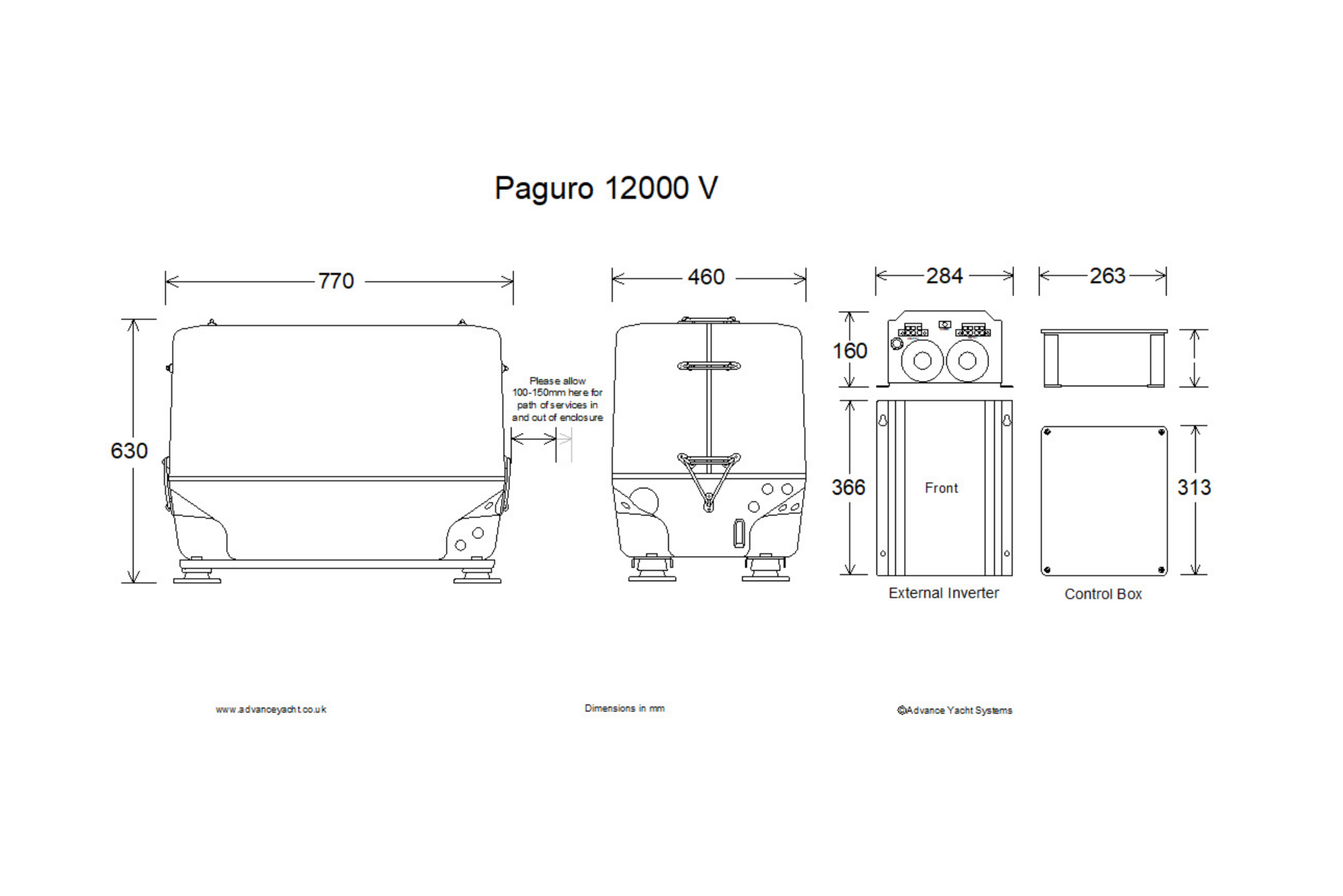 Paguro 12000V dimensions