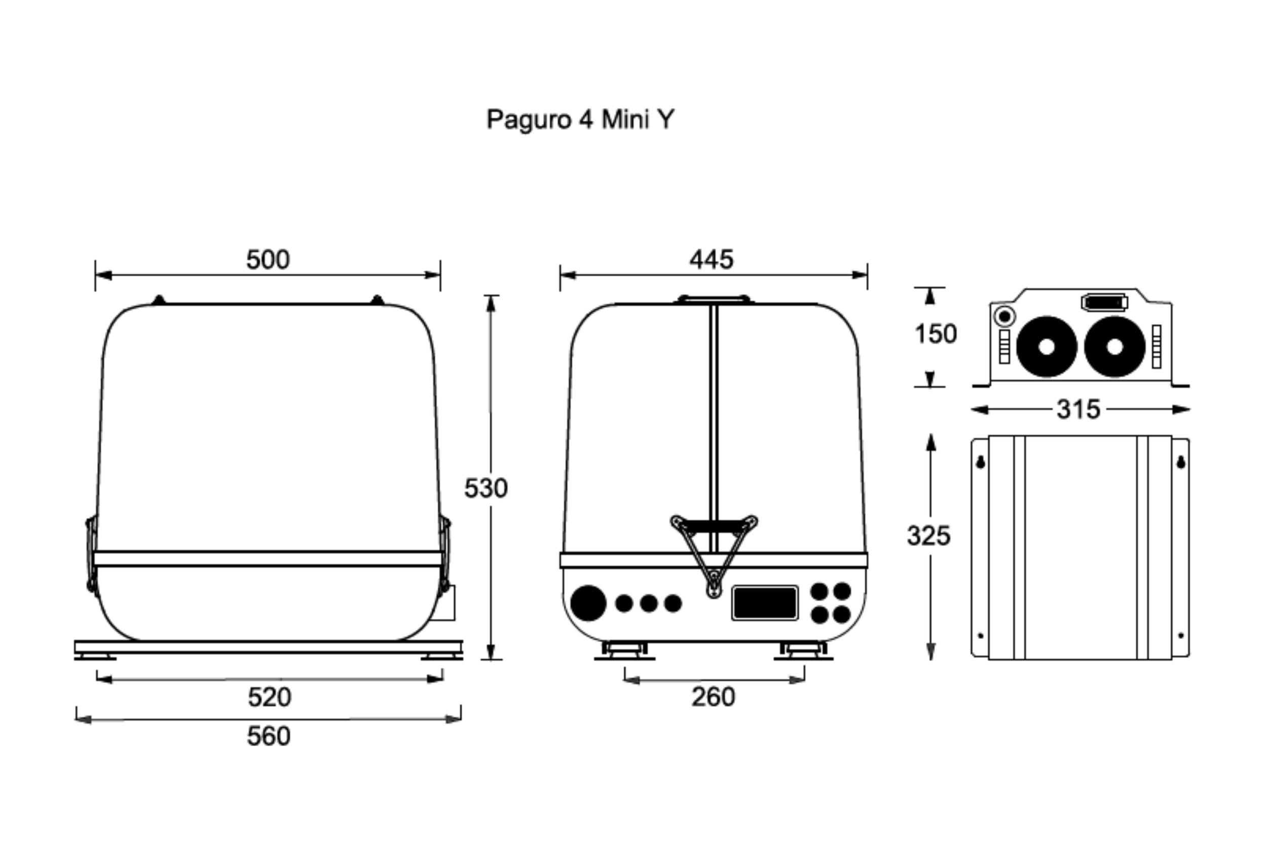 Paguro 4 Mini Y dimensions
