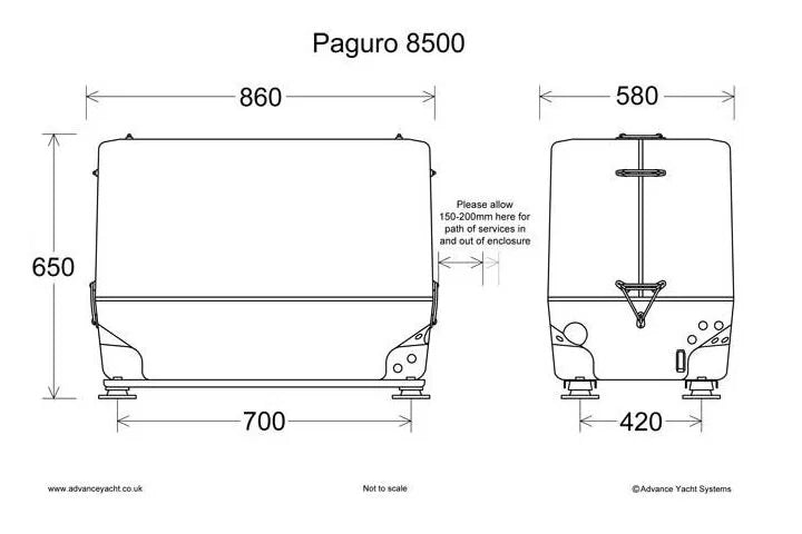 Paguro 8500 dimensions