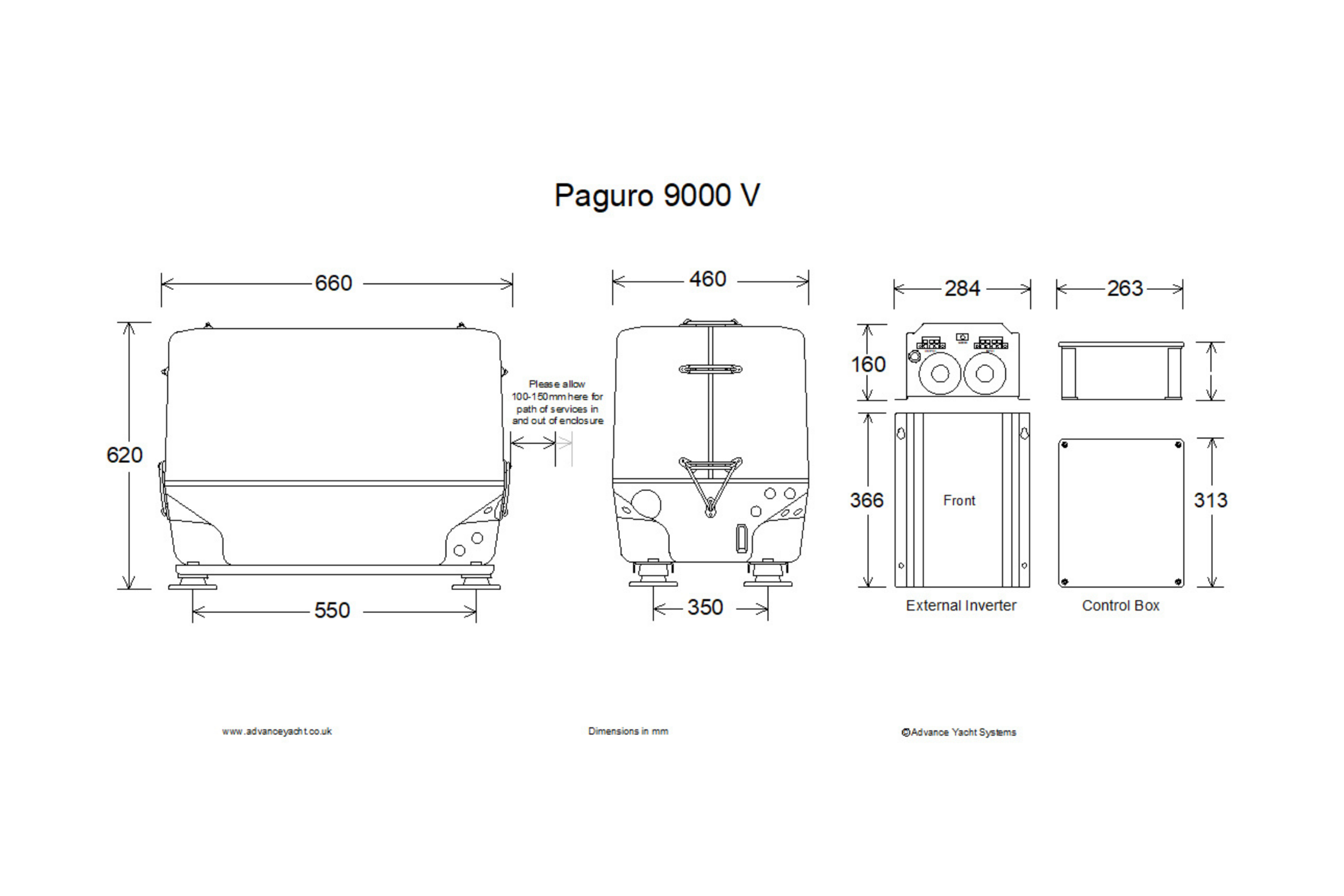 Paguro 9000V dimensions